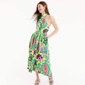 J Crew Paisley Silk Maxi Sarong Dress, Size 10, Like New